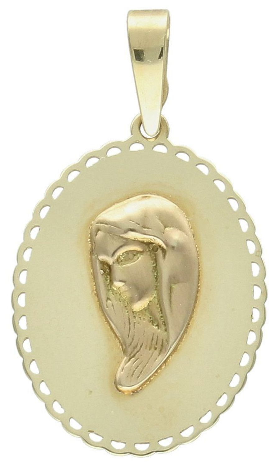 Medalik złoty Matka Boska pr 585, ZA 5649 585 Złota zawieszka 585 medalik z Matką Boską. Medalik będący wspaniałą pamiątką i prezentem z okazji chrztu1.jpg